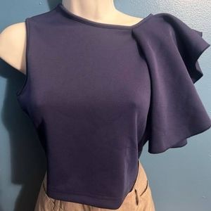 Blue asymmetrical top
